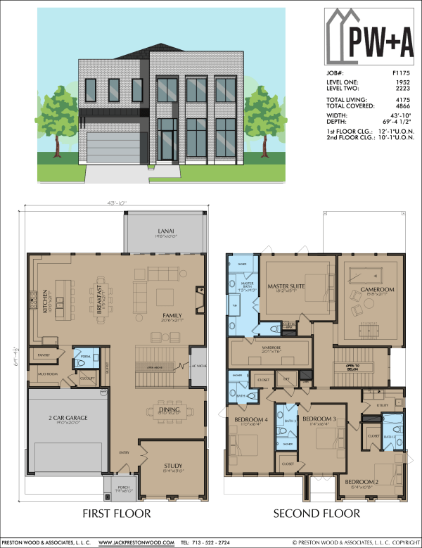 Two Story Urban Home Plan F1175