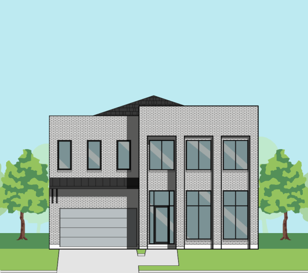 Two Story Urban Home Plan F1175