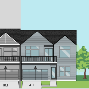 Two Story Townhome Plan F1176 A1.1