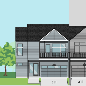 Two Story Townhome Plan F1176 B1.1