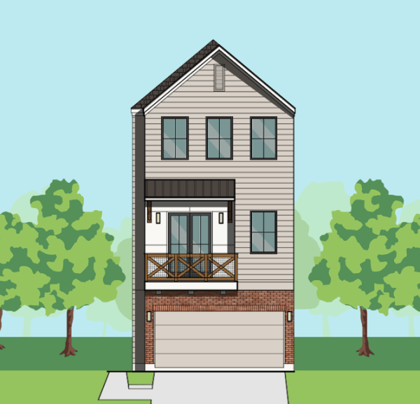 Three Story Townhome Plan F1195 A1.1