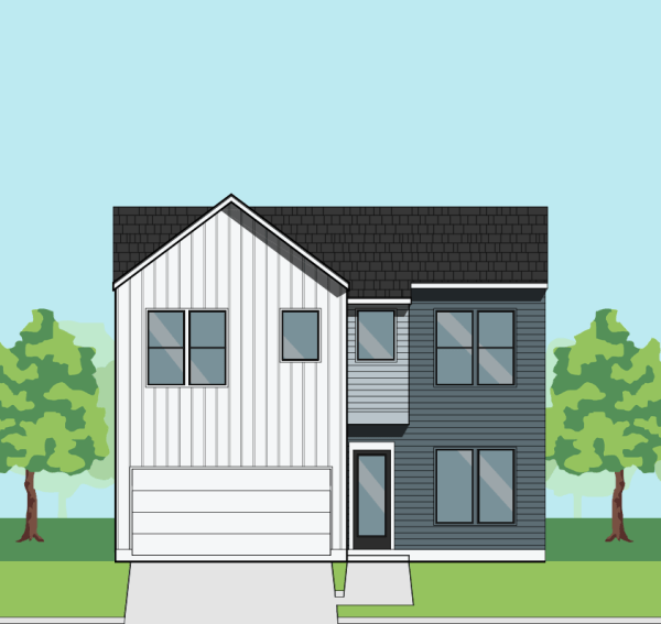 Two Story Townhome Plan F1213 A1