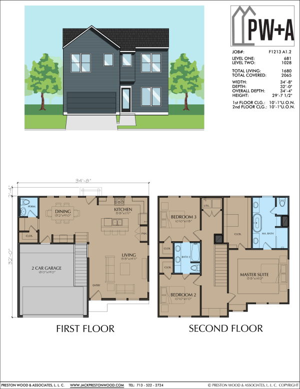 Two Story Townhome Plan F1213 A1