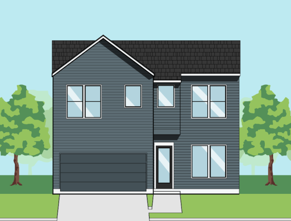 Two Story Townhome Plan F1213 A1
