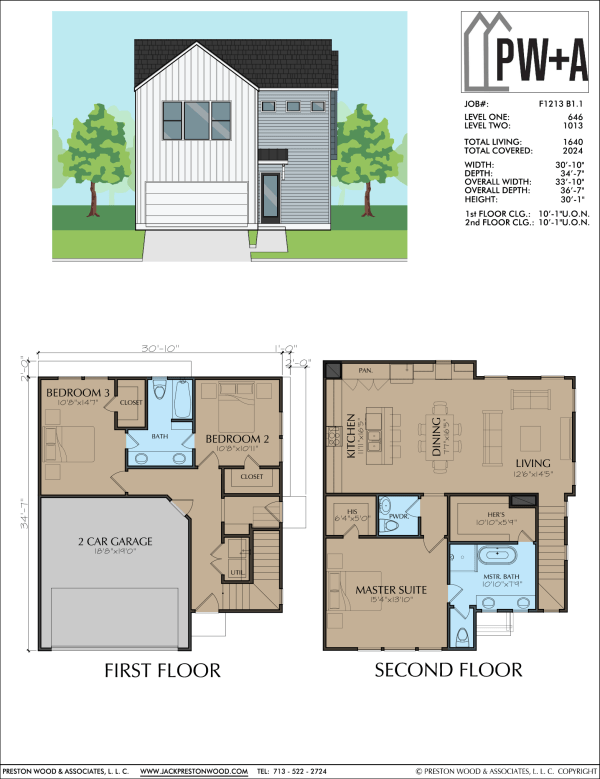 Two Story Townhome Plan F1213 B1