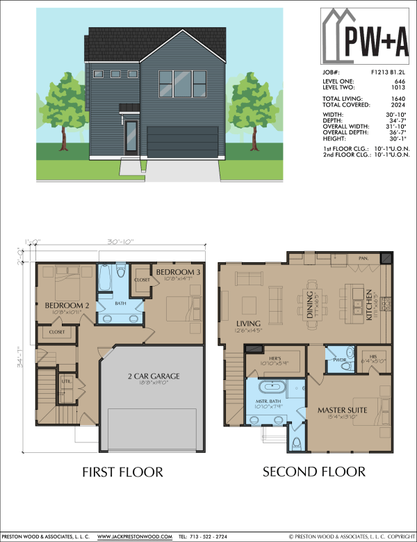 Two Story Townhome Plan F1213 B1