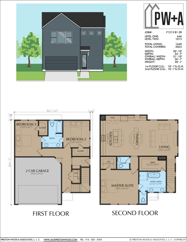 Two Story Townhome Plan F1213 B1