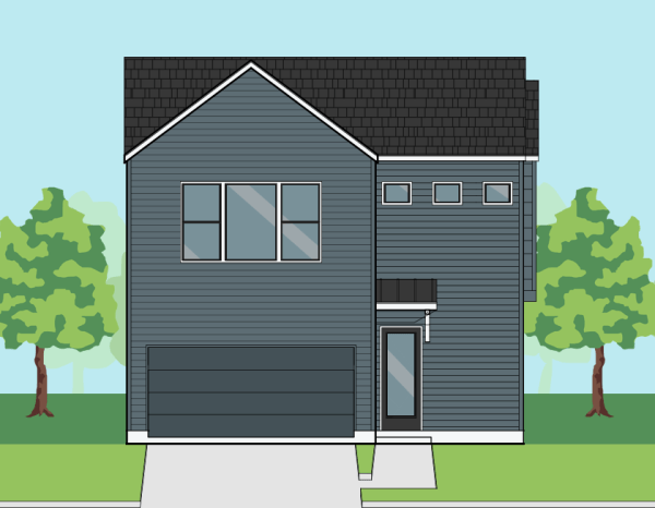 Two Story Townhome Plan F1213 B1