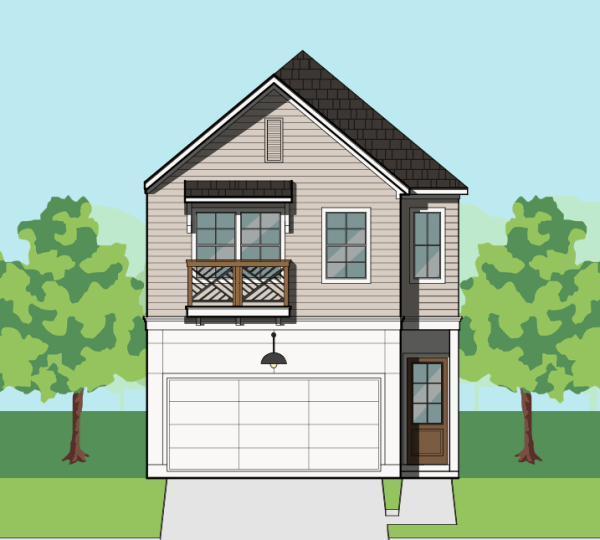 Two Story Townhome Plan F1214 A1.1