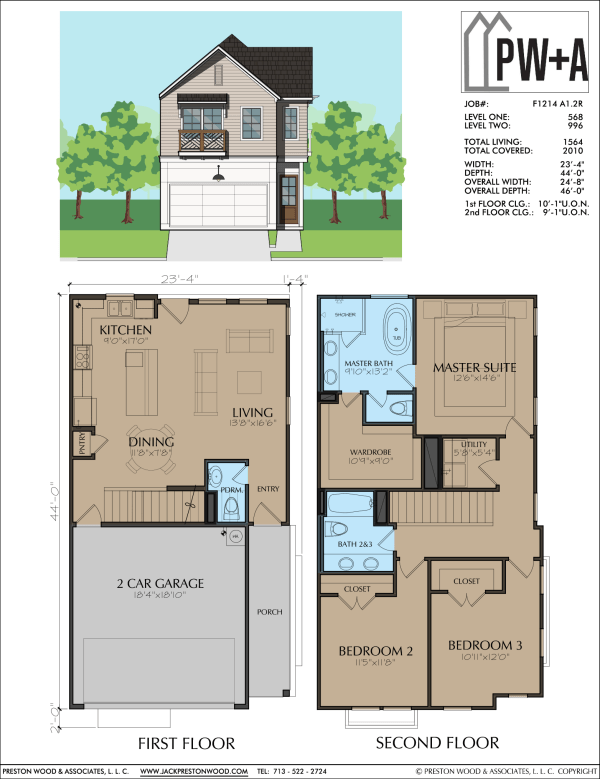 Two Story Townhome Plan F1214 A1.2