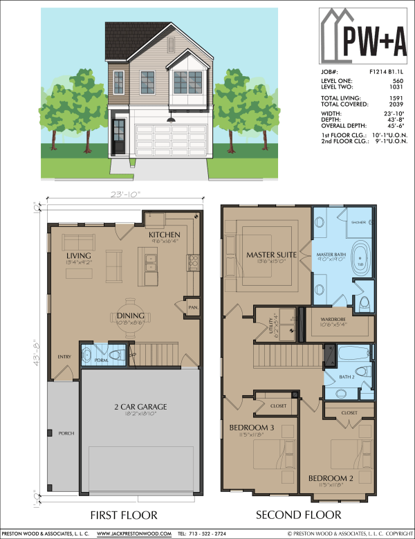 Two Story Townhome Plan F1214 B1.1