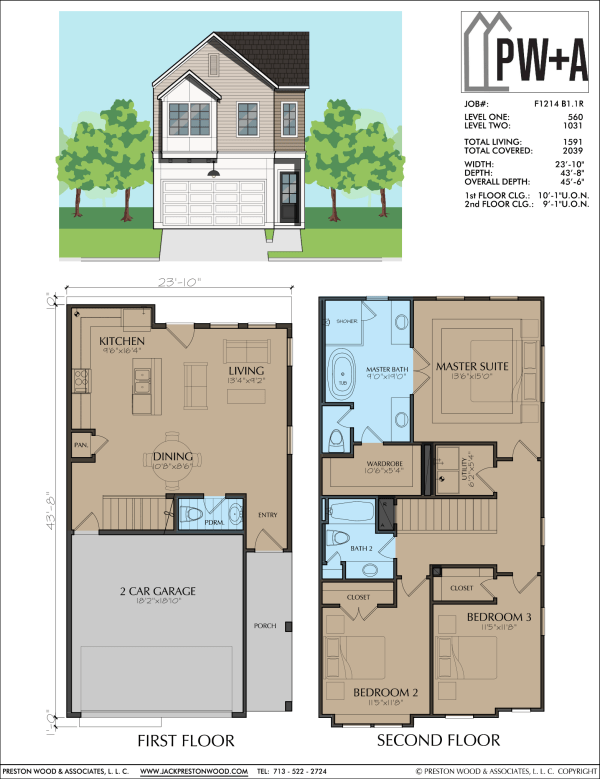 Two Story Townhome Plan F1214 B1.1