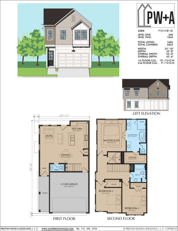 Two Story Townhome Plan F1214 B