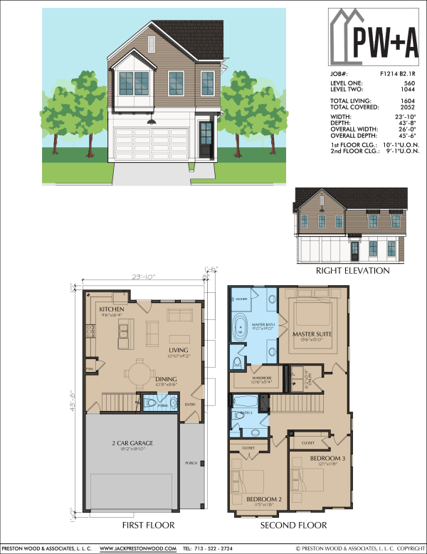 Two Story Townhome Plan F1214 B