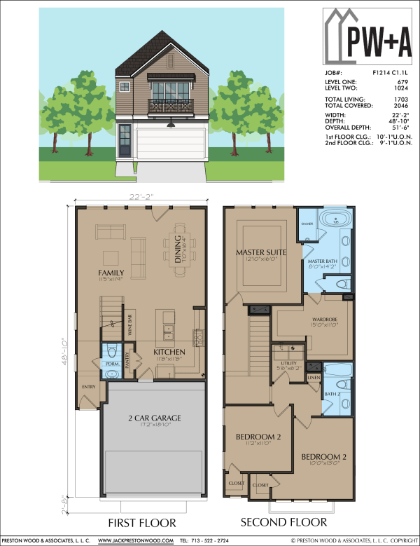 Two Story Townhome Plan F1214 C1.1