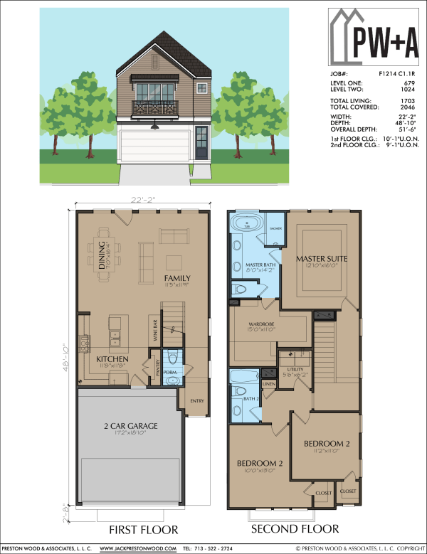 Two Story Townhome Plan F1214 C1.1