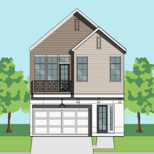 Two Story Townhome Plan F1214 D1