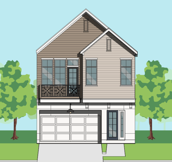 Two Story Townhome Plan F1214 D1