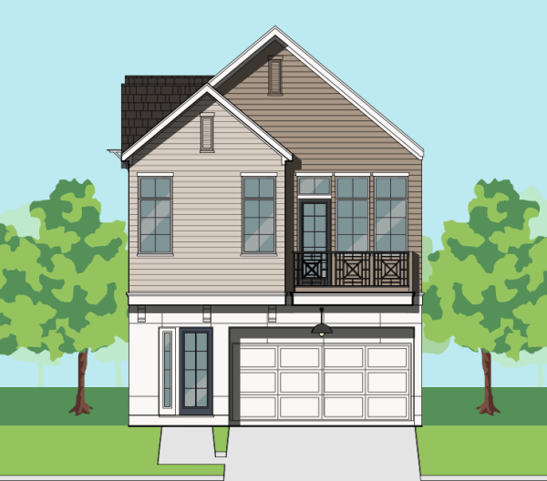Two Story Townhome Plan F1214 D1