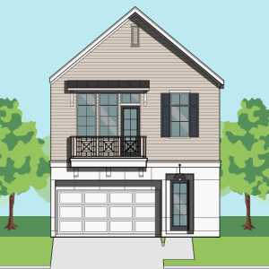 Two Story Townhome Plan F1214 E1.1