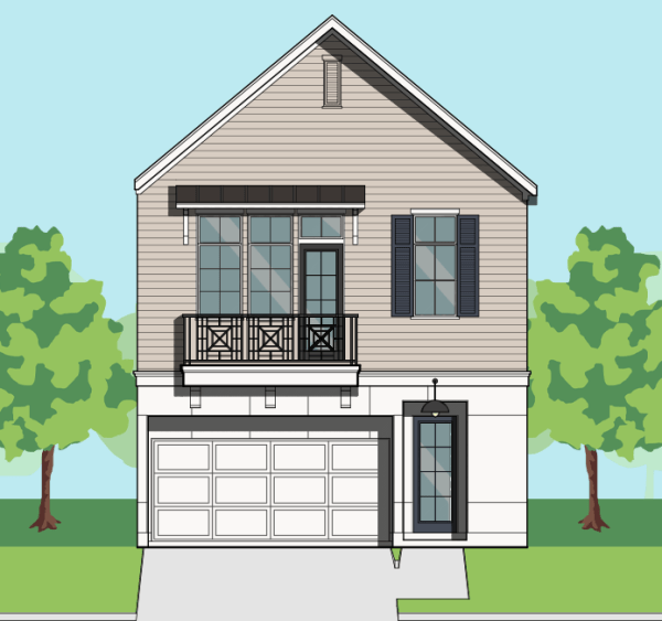 Two Story Townhome Plan F1214 E1.1