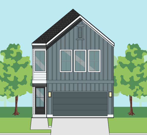 Two Story Townhome Plan F1229 A1