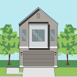 Two Story Townhome Plan F1229 E1
