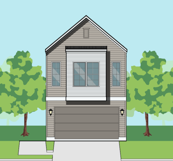 Two Story Townhome Plan F1229 E1