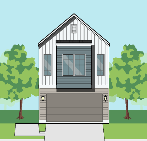 Two Story Townhome Plan F1229 E1