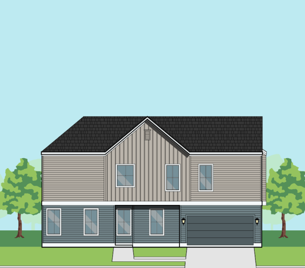 Two Story Townhome Plan F1229 E2.1