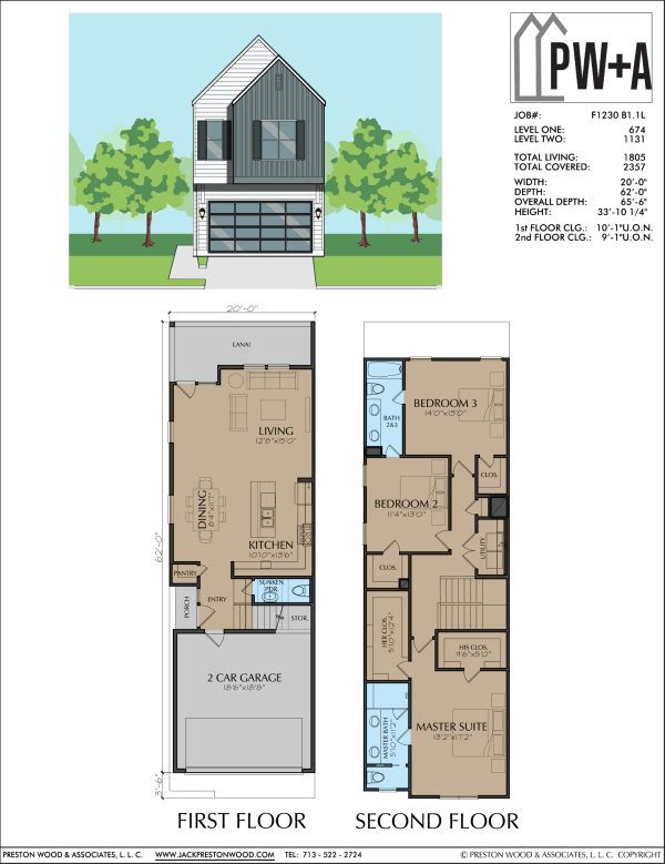 Two Story Townhome Plan F1230 B1.1