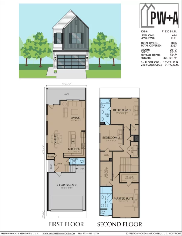 Two Story Townhome Plan F1230 B1.1