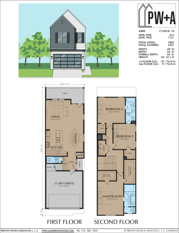Two Story Townhome Plan F1230 B1.1