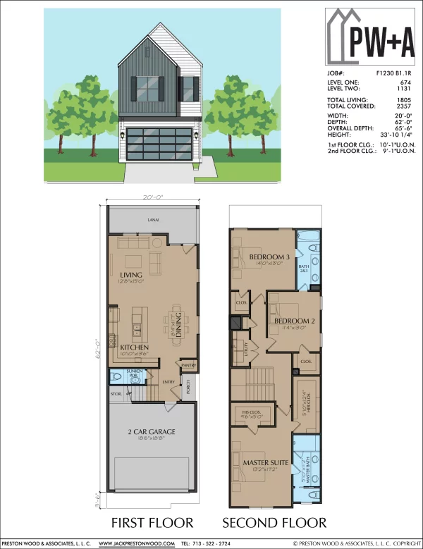 Two Story Townhome Plan F1230 B1.1