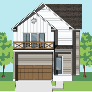 Two Story Townhome Plan F1239 C1