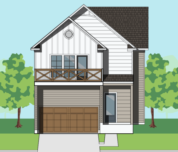 Two Story Townhome Plan F1239 C1