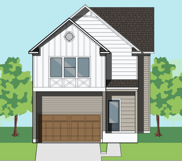 Two Story Townhome Plan F1239 C1