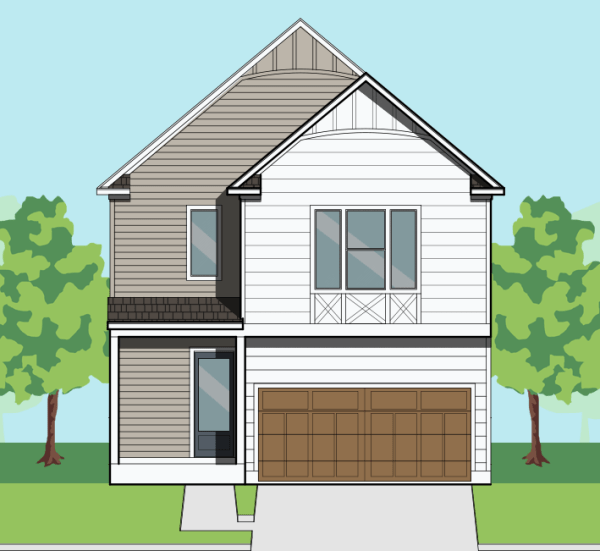 Two Story Townhome Plan F1239 D1.1