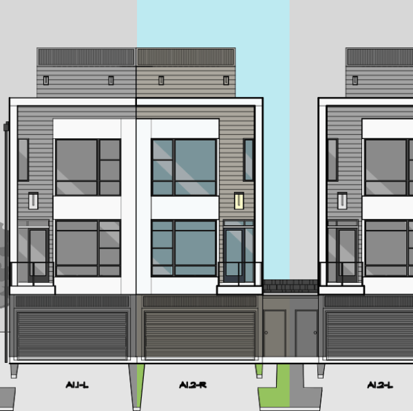 3 1/2 Story Townhome Plan F1255 A1