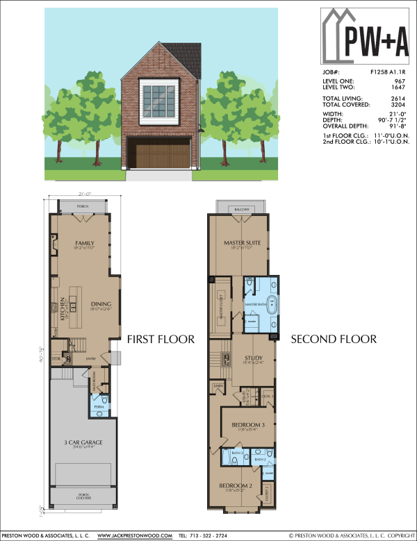 Two Story Townhome Plan F1258 A1.1