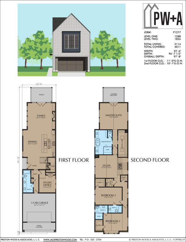 Two Story Townhome Plan F1277