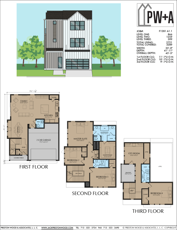 2 1/2 Story Urban Home Plan F1281 A1.1