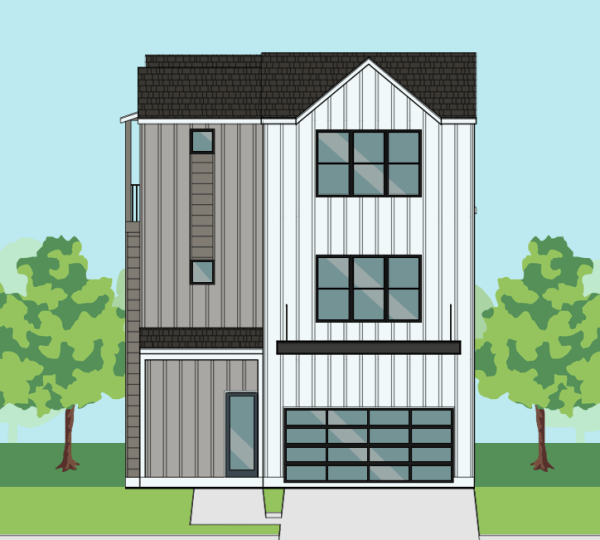 2 1/2 Story Urban Home Plan F1281 A1.1