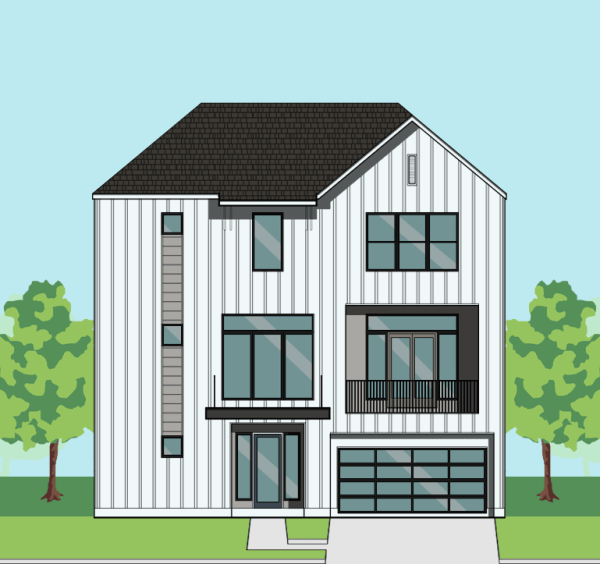 Three Story Townhome Plan F1281 B1