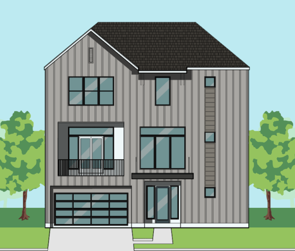 Three Story Townhome Plan F1281 B1