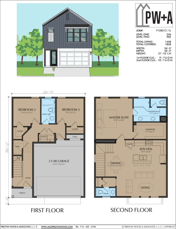 Two Story Townhome Plan F1283 C1.1
