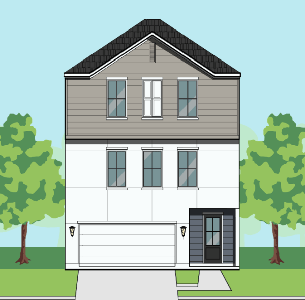 Three Story Townhome Plan F1283 D1