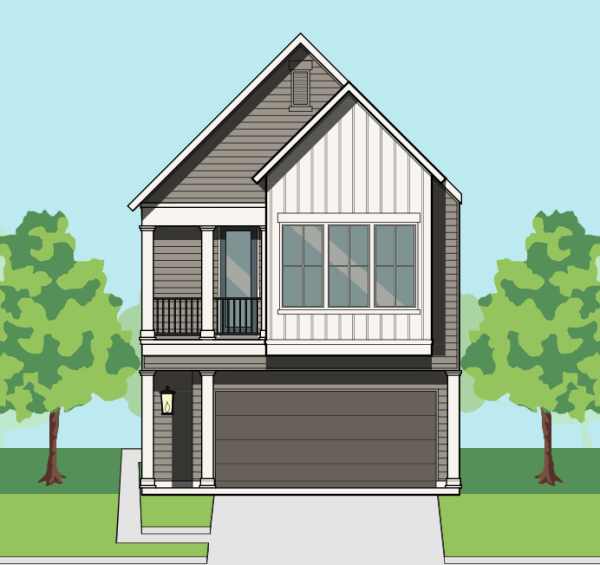 Two Story Townhome Plan F1305 A1.1