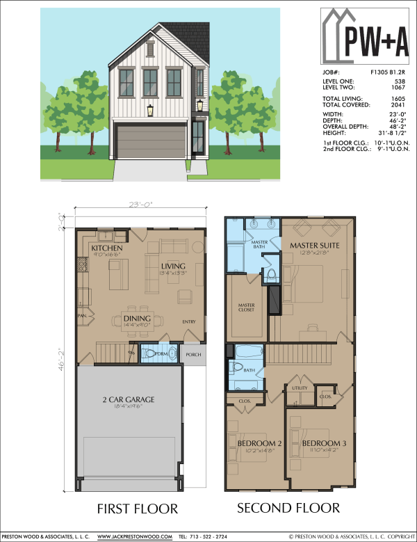 Two Story Townhome Plan F1305 B1