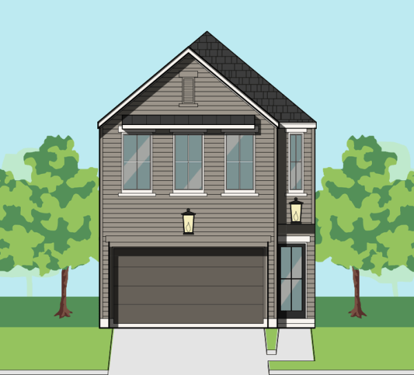 Two Story Townhome Plan F1305 B1